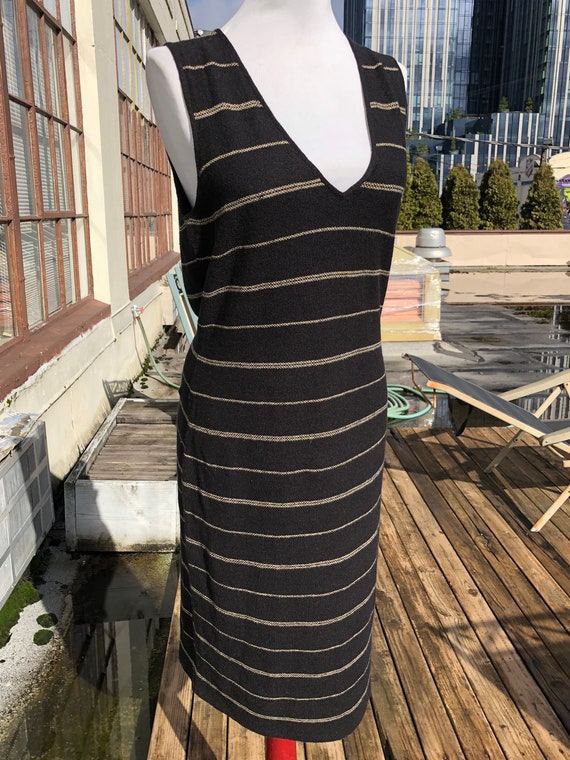 Black Linen Knit Woven Ralph Lauren Sleeveless V … - image 4