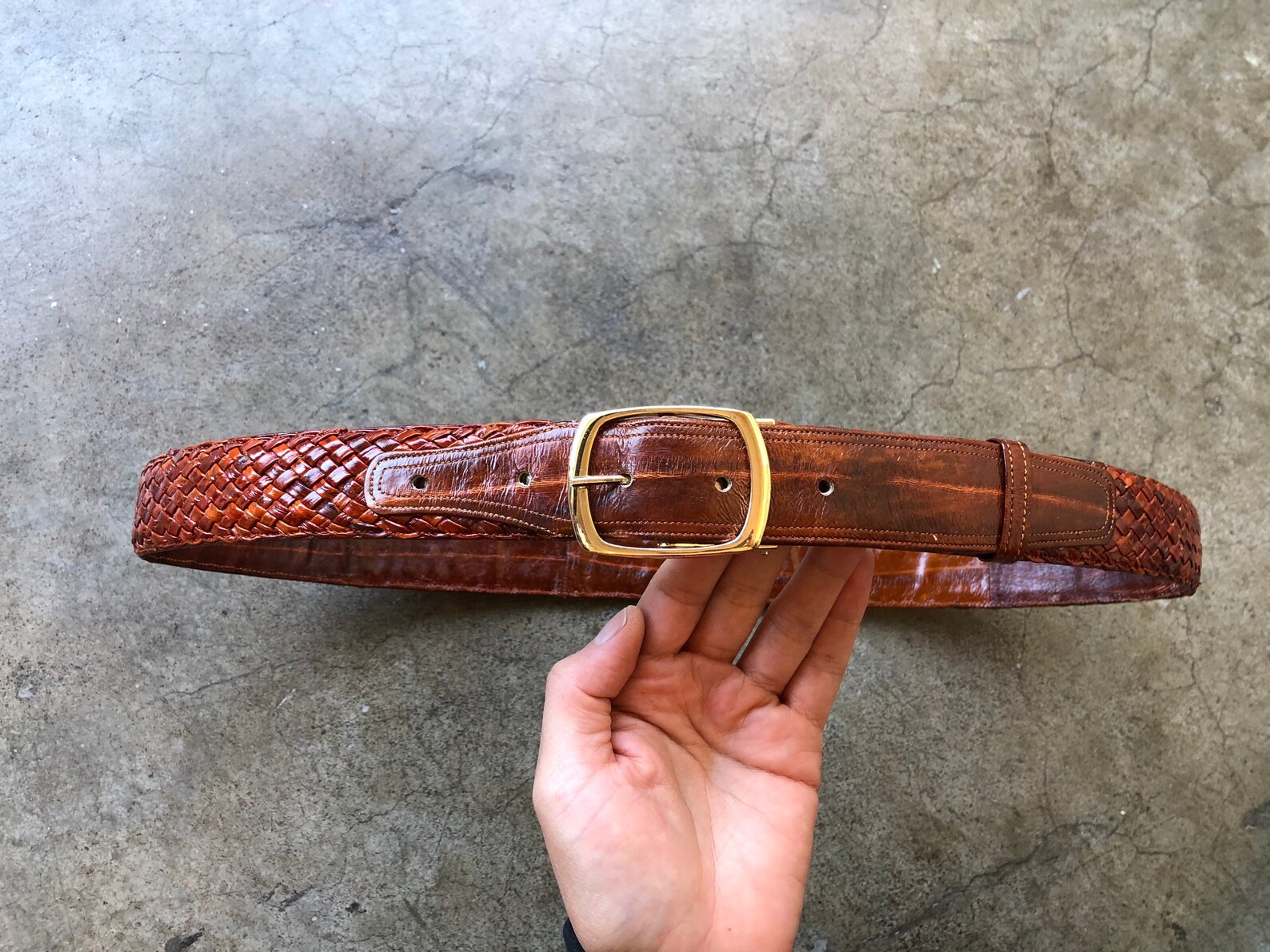 Black Genuine Eelskin Belt