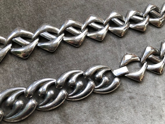 1960s Steel Bubble Chunky Bold Chain Link Jewelry… - image 1