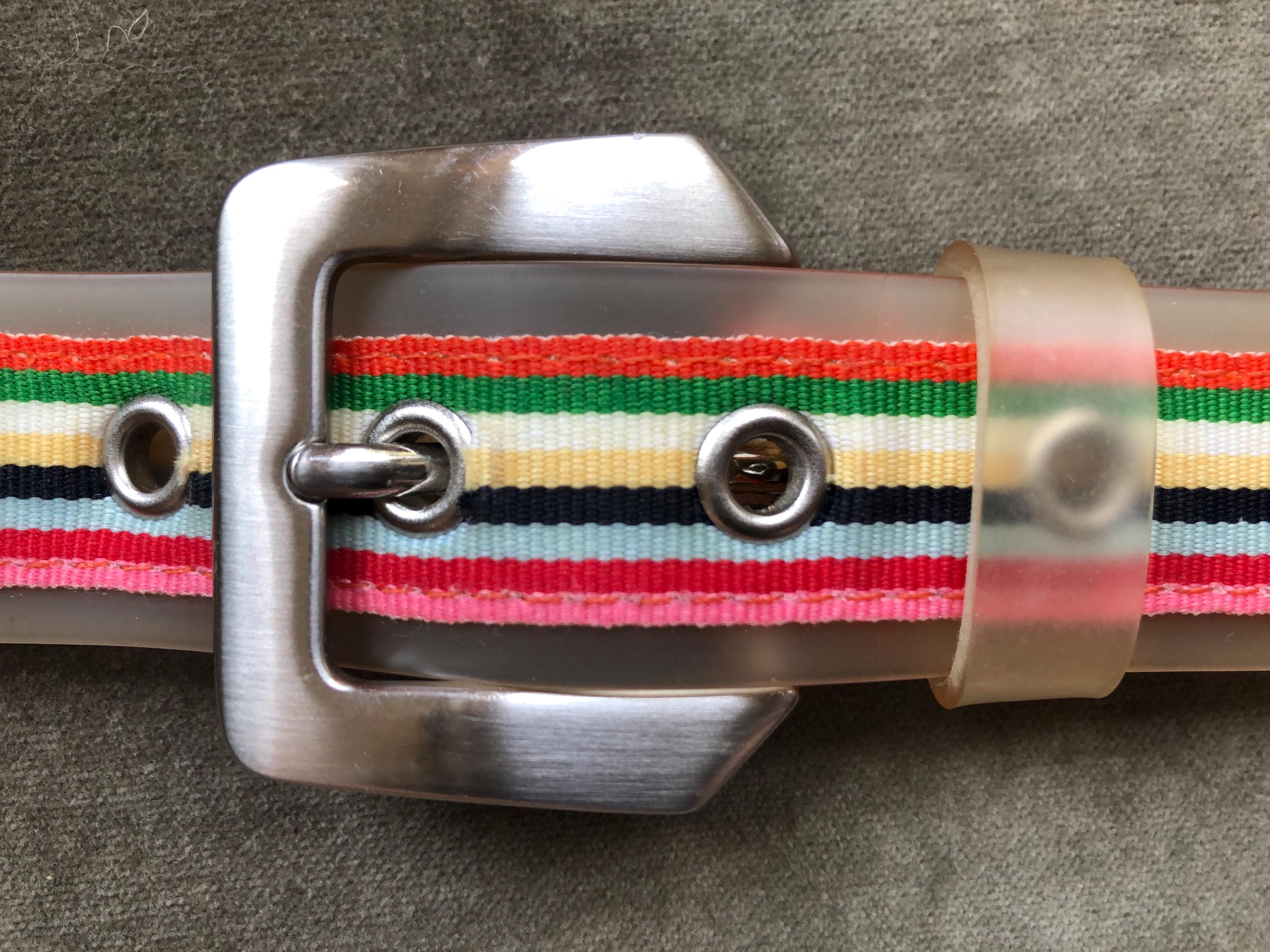 90s Jelly Translucent Clear Plastic Fashion Belt Silver  display picture 1
