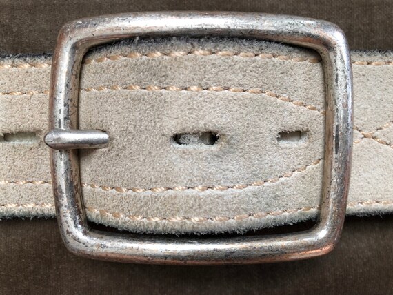 Vintage Thick swade belt sturdy Vintage 80s Extra Wide Suede Leather Belt Size XS S Black  main image 4