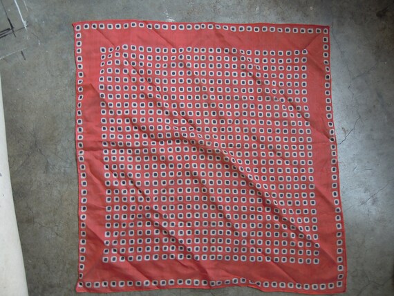 Retro red sheer dotted square mod Geometric Print… - image 3