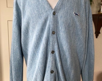 トップス 70s JC Penney fox acryl cardigan grunge Vintage The Fox Sweater JC Penney Cardigan XL Yellow Kurt