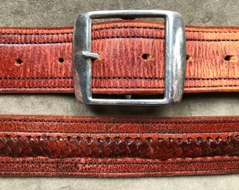 Vintage Ceramic Buckle with Multi Color Snake Skin Belt Circa 90’s 90s Genuine Snakeskin Patchwork Multicolor Leather Belt  main image 2