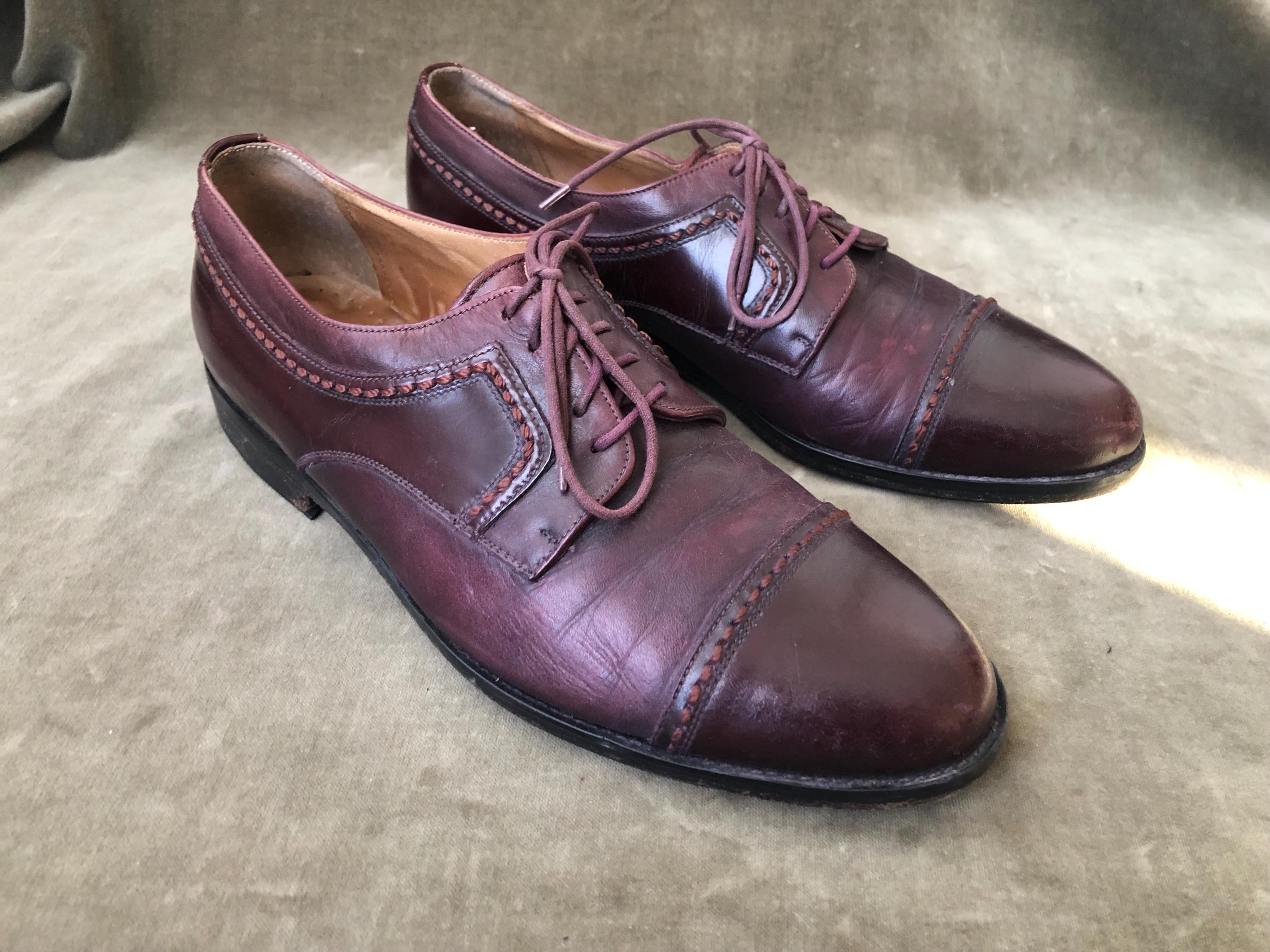 Johnston & Murphy Pantera Plum Purple Burgundy Cap Toe Mens  display picture 3
