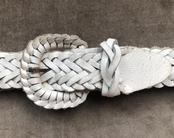 Woven White Leather & Cord Belt WOVEN LEATHER BELT | Lucky Brand main image 3
