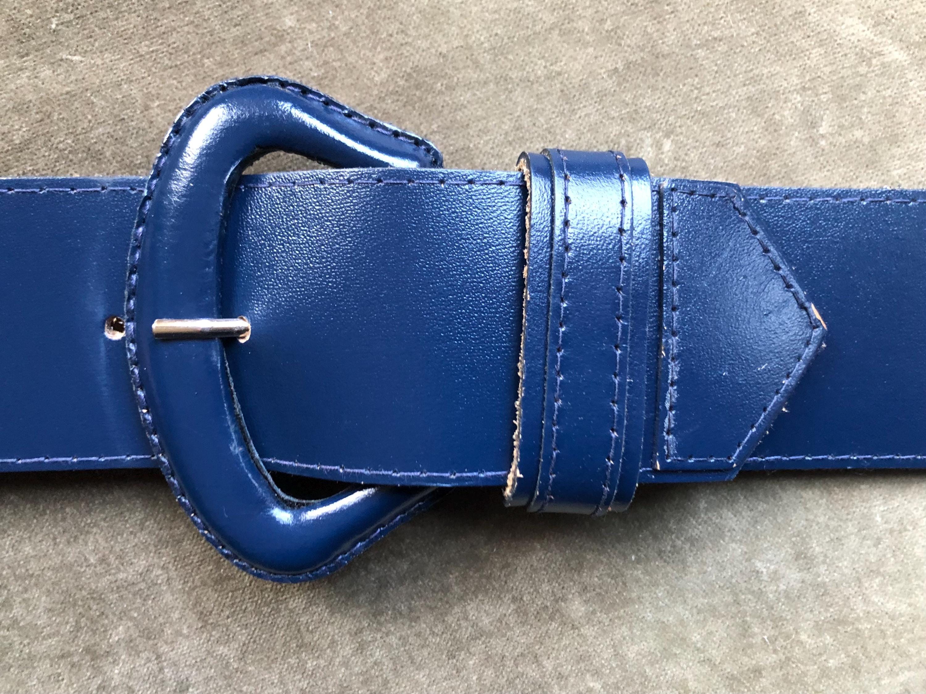 80s Patent Cobalt Blue Wide Belt Women main image 4