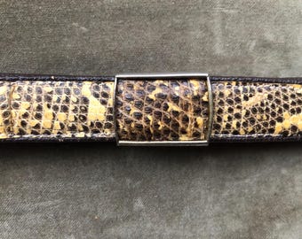 Zebra Print Hair-on Hide Belt: Italian Leather, Handmade in  display picture 3