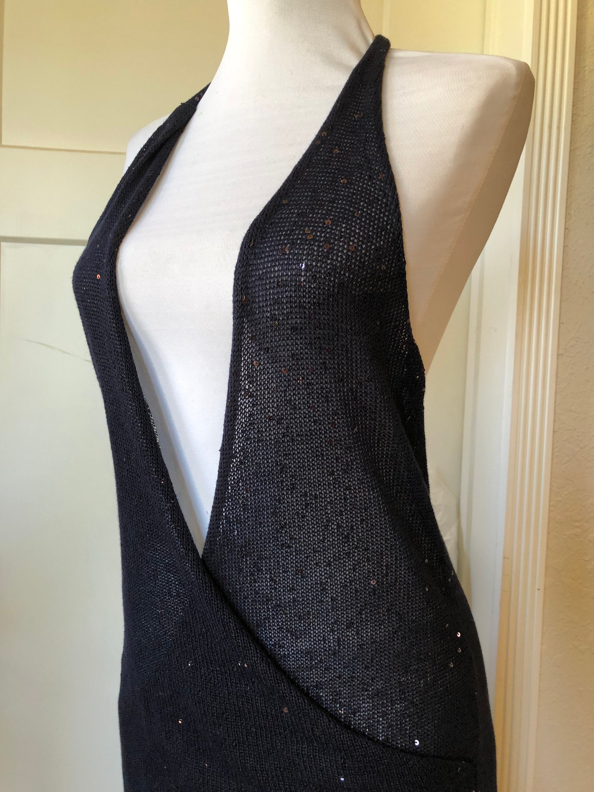 Brunello Cucinelli Monili Paillette Sequin Sleeveless Silk Linen 