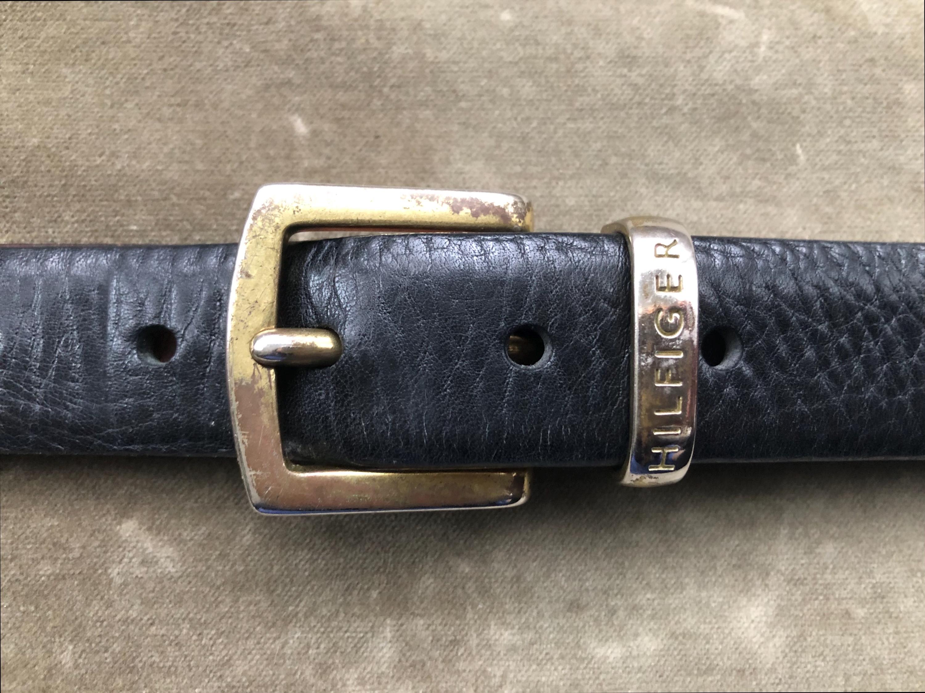 Tommy Hilfiger 90s Black Leather Belt 1990s Vintage Mens Dress Trouser Belt  S M L 32 33 34 Waist Logo Buckle Loop Rustic Worn Unisex USA - Etsy Israel