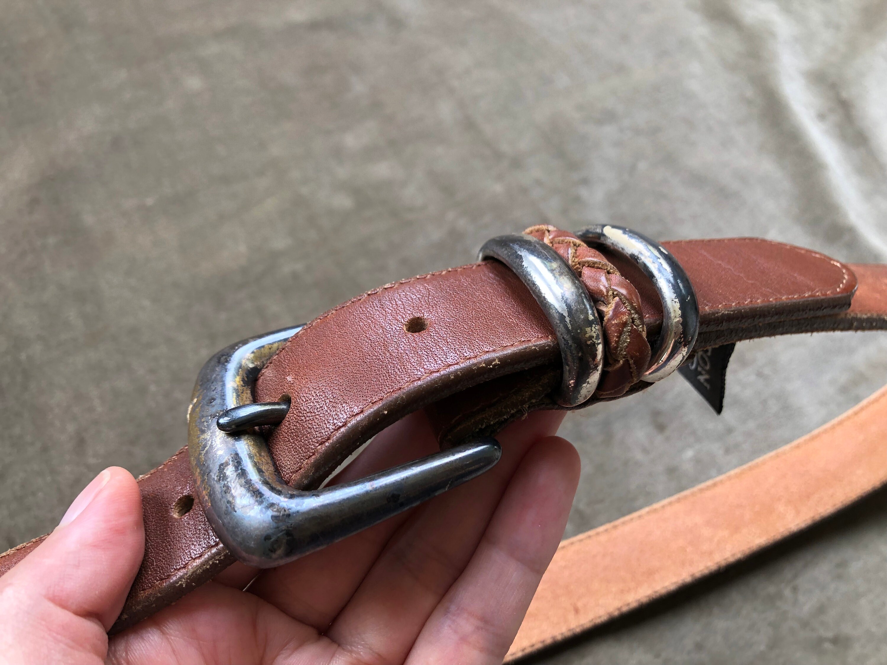 Brighton Thick Leather Slim Brown Rustic Western 