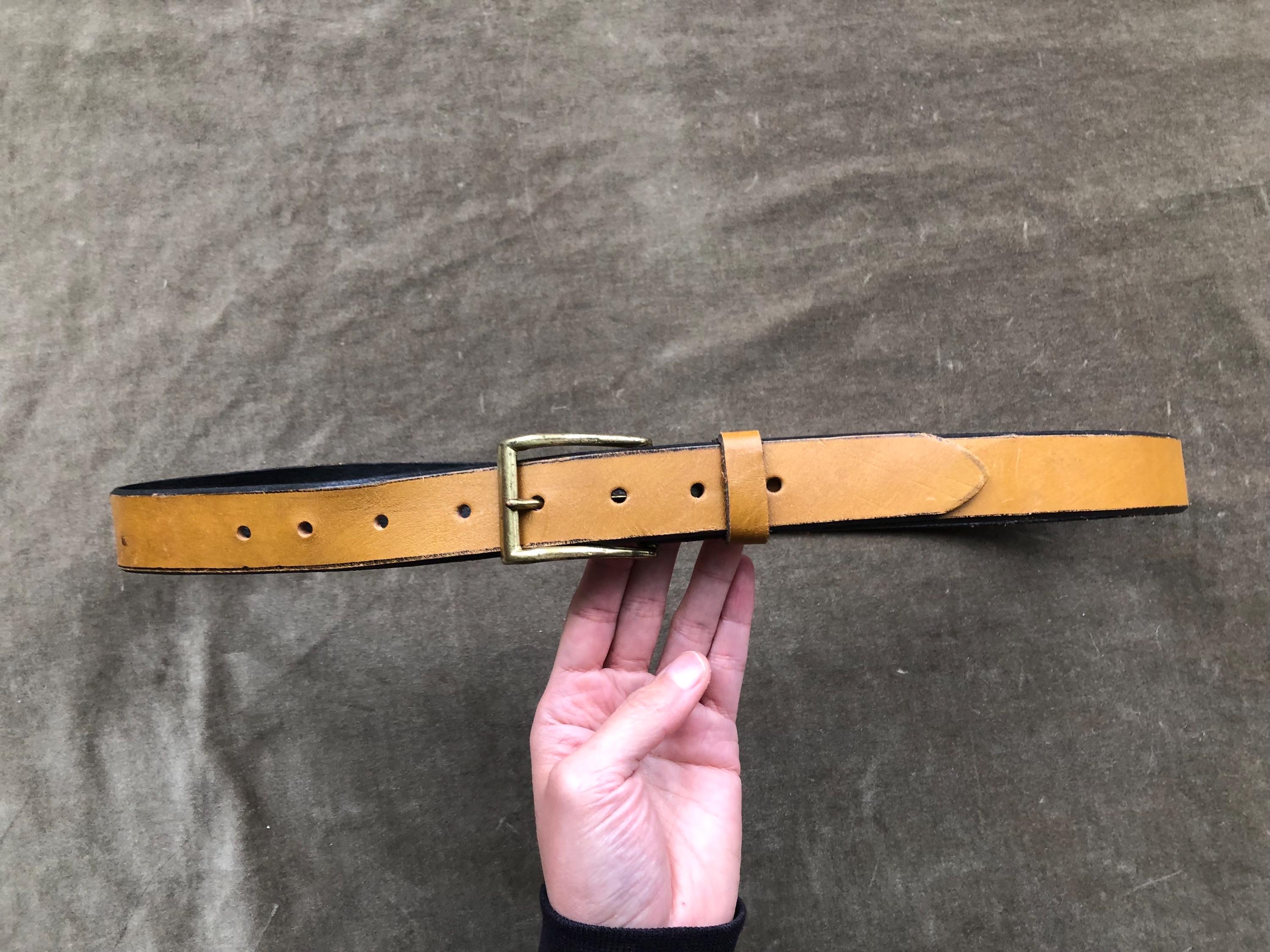 Size 38 Vintage Tan Aniline Steer Hide Leather Belt Hippie 1970s steerhide NOS 1970s Linked Suede Leather Brown Tan Boho Hippie Tie  main image 4