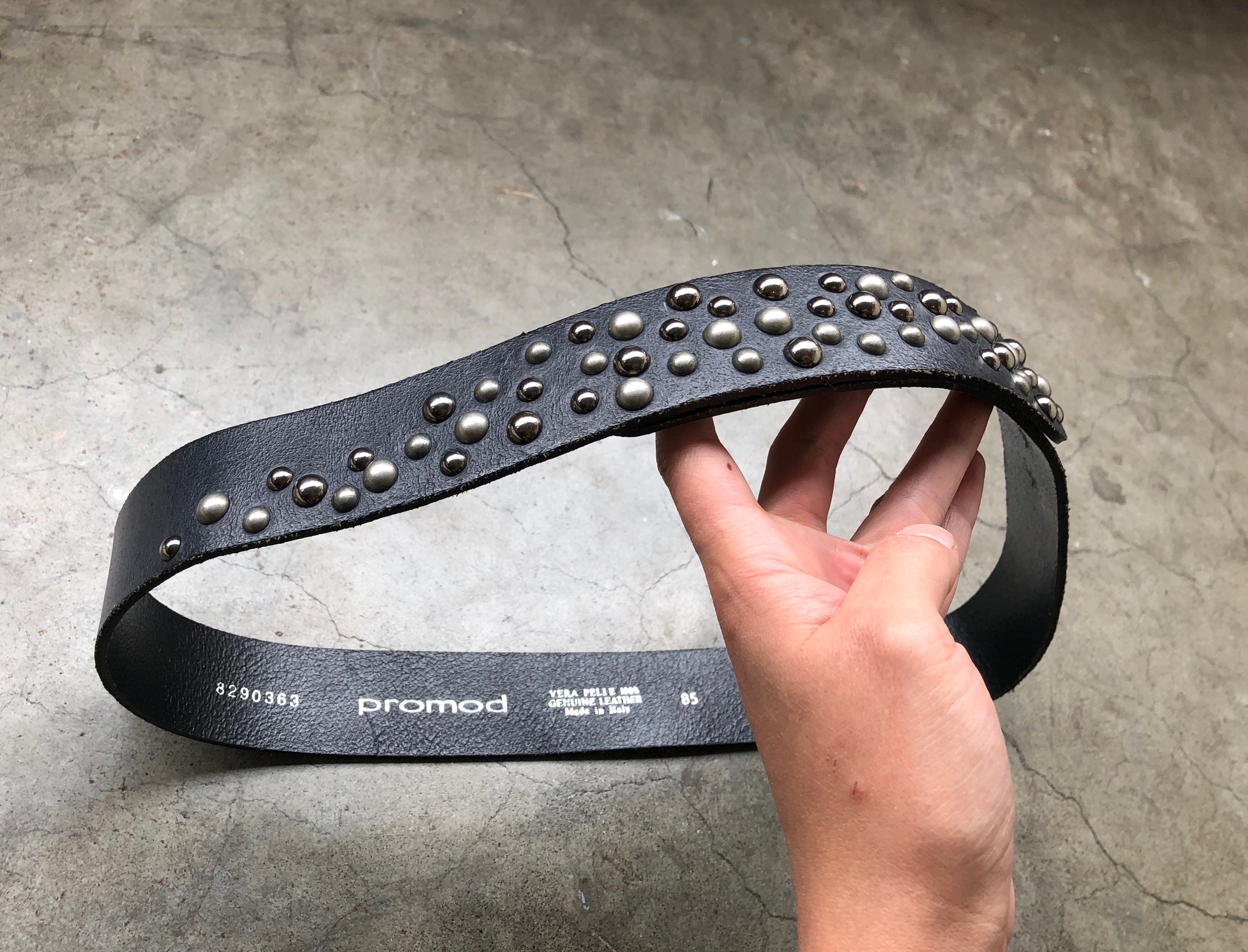 Stud and Star Genuine Cowhide Leather Belt USA Made Punk