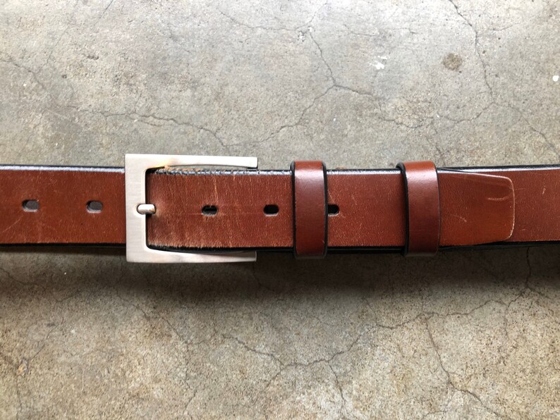 90s Thick Brown Leather Heavy Duty Grunge Belt 1990s Vintage | Etsy