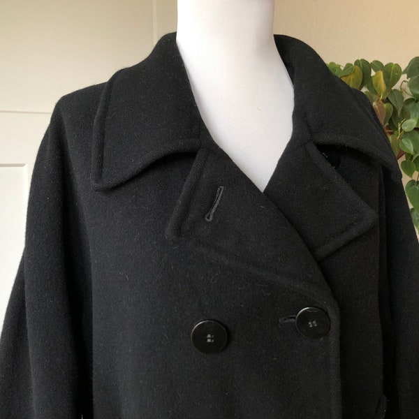 Pure Cashmere 1950s 60s Vintage Double Breasted Short Jacket Peacoat Coat Womens sz M vintage blazer 50s 1960s ~AS IS~