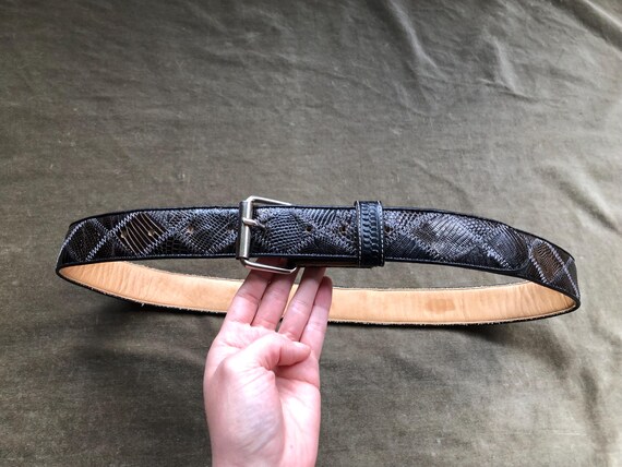 Western Lizard Croc Embossed Patchwork Black Gray… - image 4