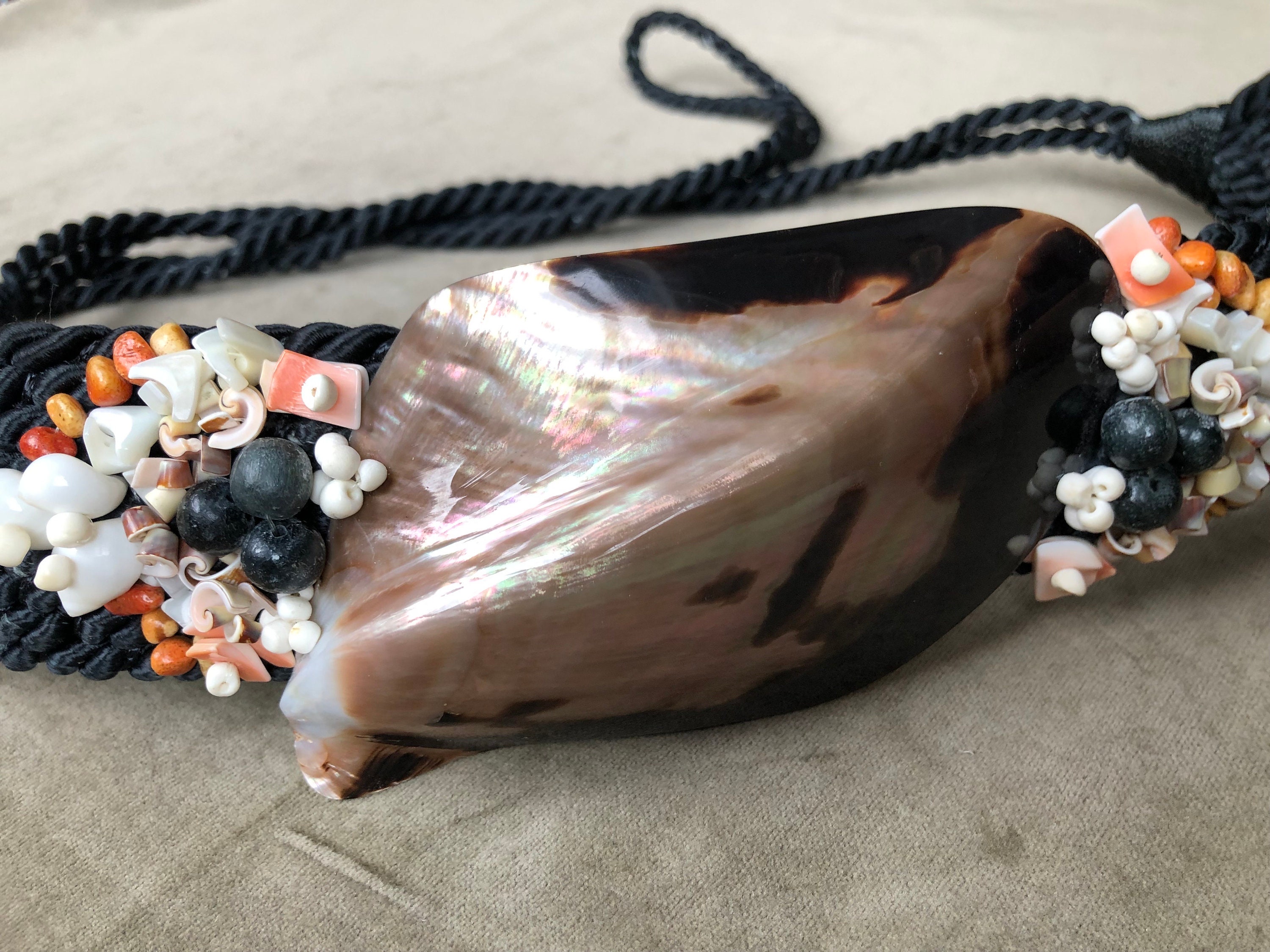 80s Seashell Mother of Pearl Sea Shell Mermaid Satin Rope 
