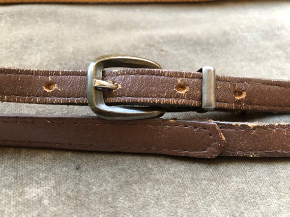 Super Skinny Double Wrap Belt Solid Brass Gold Buckle Dark  display picture 2
