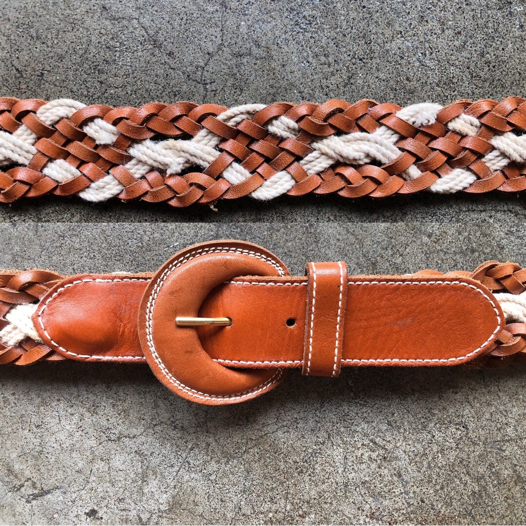 Vintage 70s 80s Braided Raffia Cording High Waisted Mermaidcore Cinch Belt OS Raffia Belt | eBay main image 4