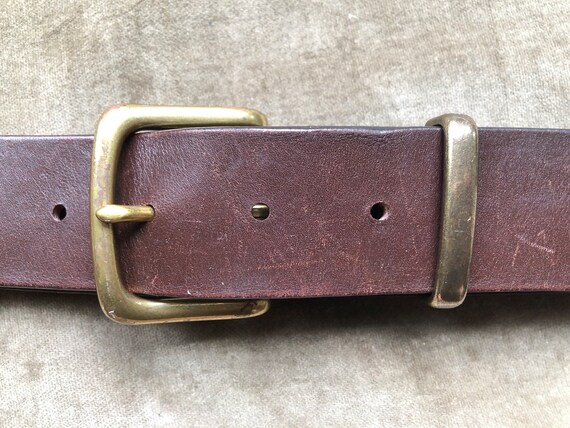 Carhartt Heavy Duty 1990s Dark Brown Thick Leather Work Belt