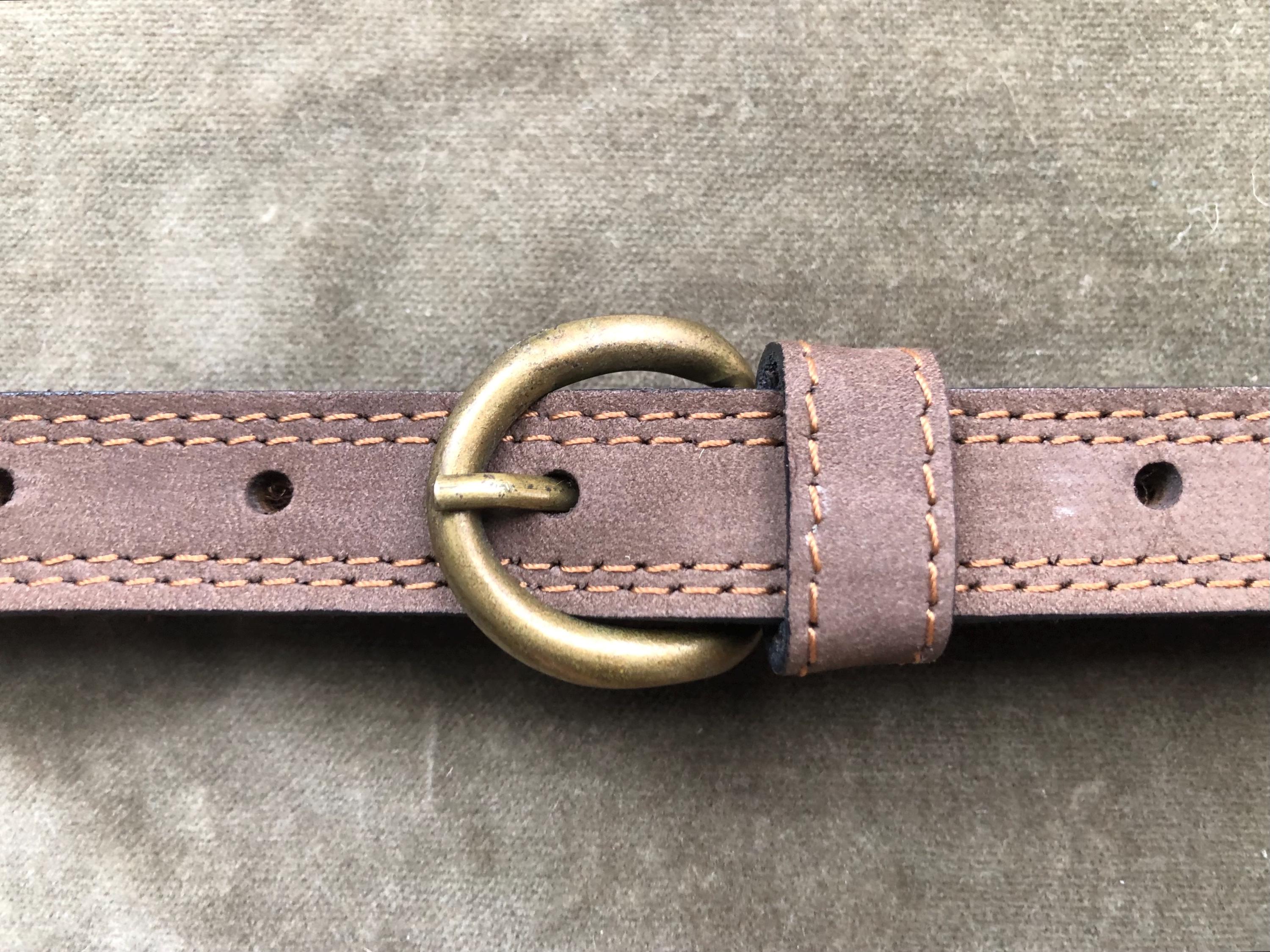 Vintage Brown PU Leather Fur Belt Y2K Hook Furry Fur Belt