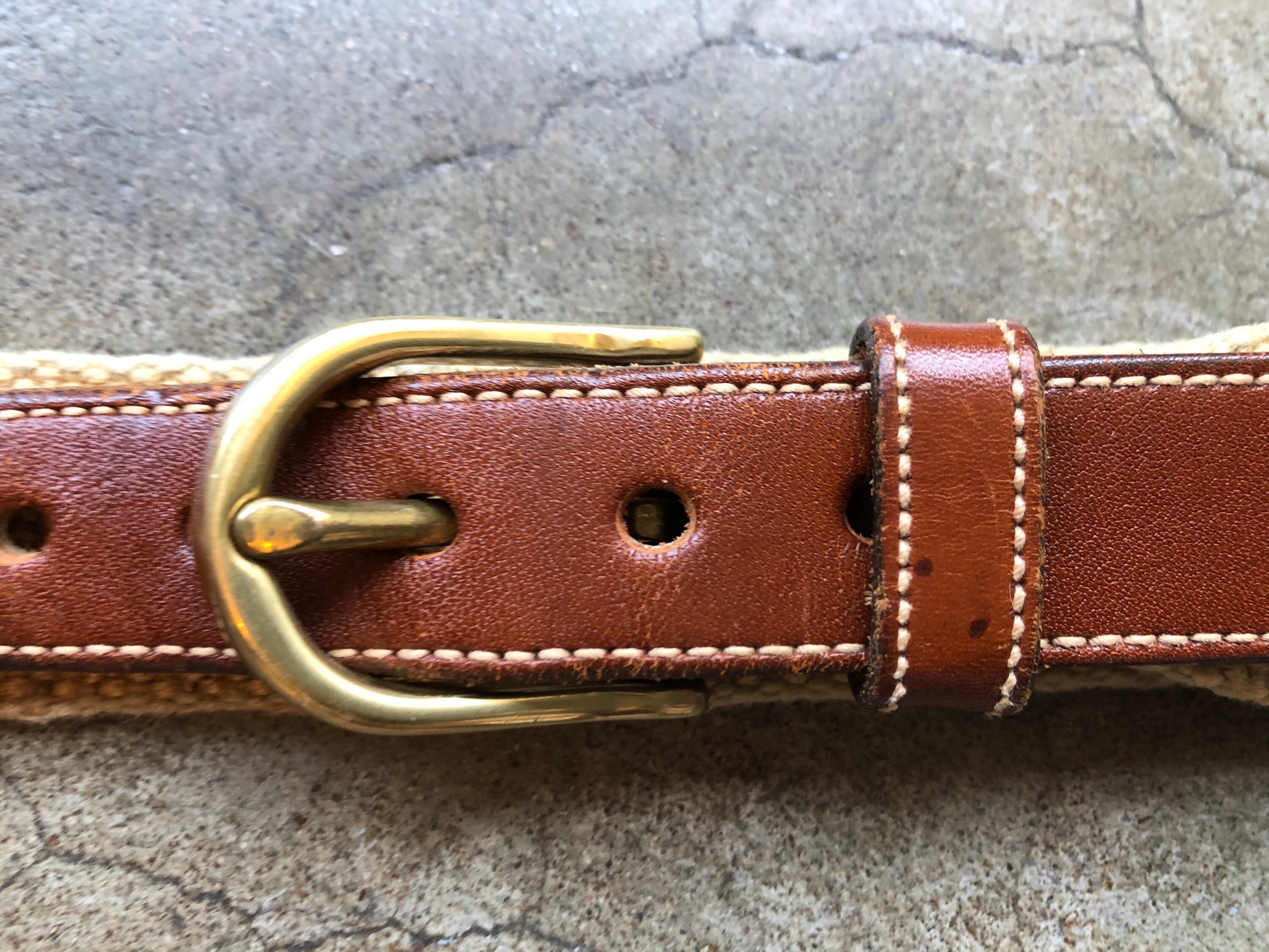Vintage Dooney & Bourke Belt Womens 30 Red Brown Leather Brass Buckle Casual Dooney & Bourke Stretch Belts for Women | Mercari main image 2