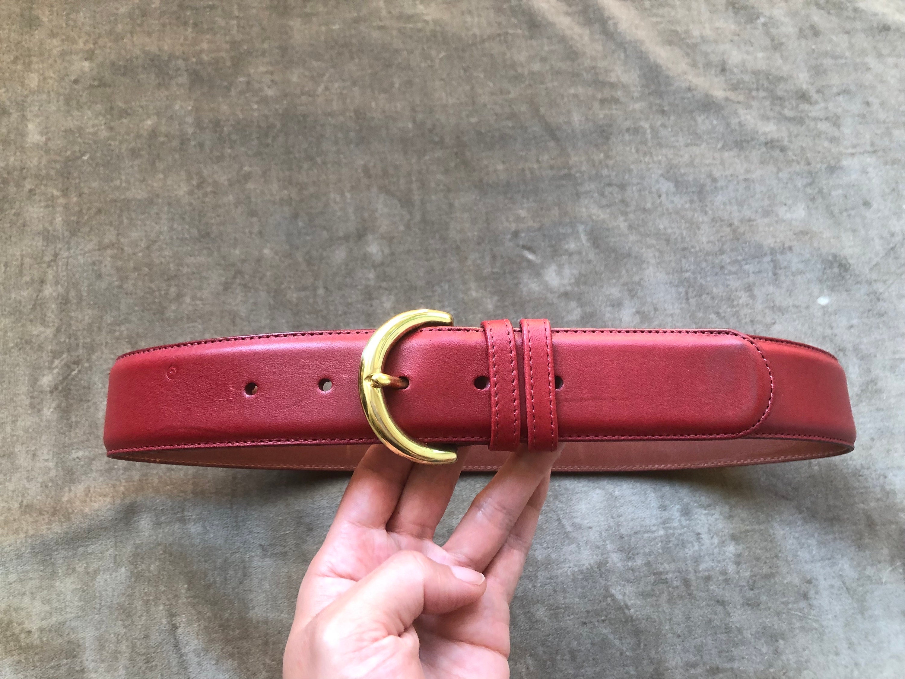 Ultra Rare! VNWOT Coach Wide Leather Belt in Red Leather with Matching Hang Tag Ultra Rare! VNWOT Coach Wide Leather Belt in Red Leather  main image 2