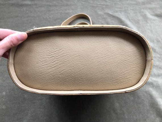 バッグ japanese label Y2K ostrich leather bag Genuine Ostrich Skin Leather Japanese Tan Beige Bumpy