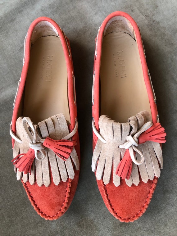 Buttery Soft Suede Leather Coral Salmon Beige Ita… - image 2