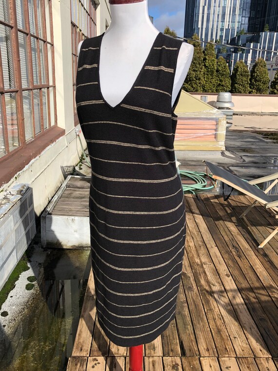 Black Linen Knit Woven Ralph Lauren Sleeveless V … - image 7