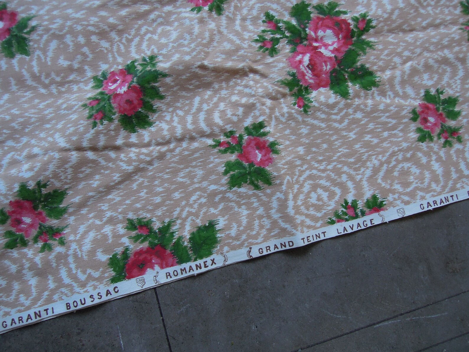 TISSU VINTAGE BOUSSAC Romanex Stuart impression d'art Pierre Jean Clair EUR 100,00 - FR