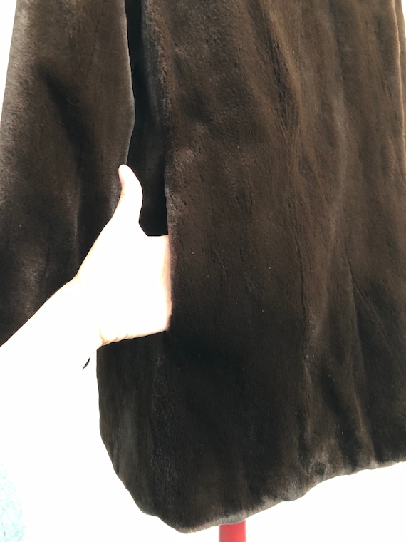 90s Genuine Shaved Mink Fur Swing Coat Evening Overcoat 90s Genuine Shaved Mink Fur Swing Coat Evening Overcoat