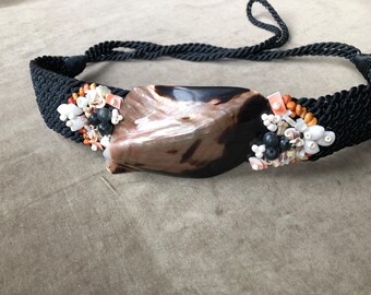 80s Seashell Mother of Pearl Sea Shell Mermaid Satin Rope  display picture 1
