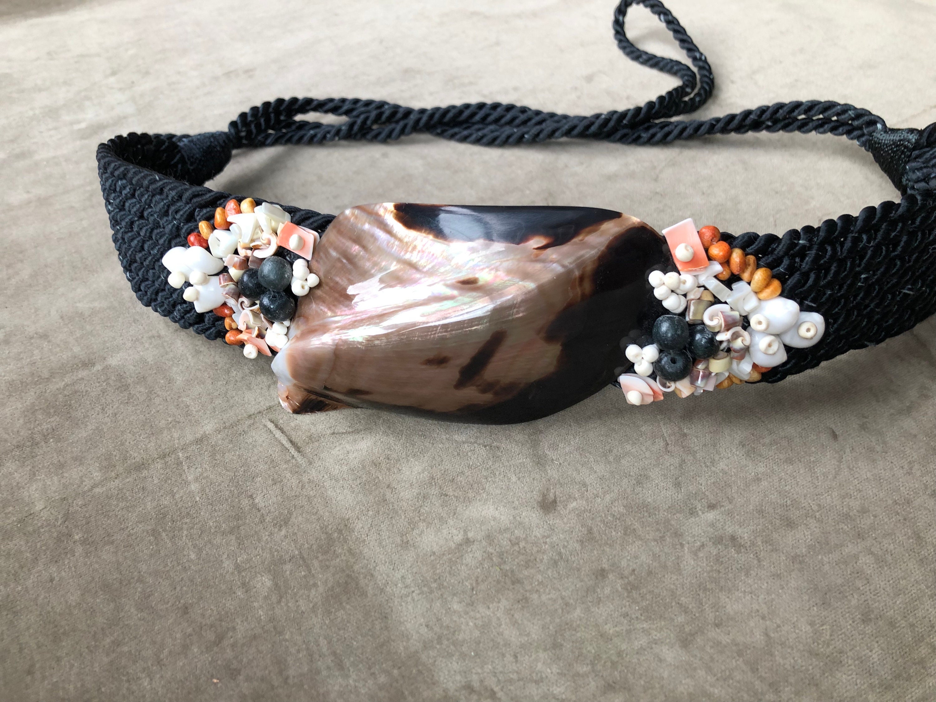 Nautical Braided Rope‎ Belt Cream Gold Shell Mother of Pearl Coastal Mermaid il_fullxfull.7167606712_tlf0.jpg main image 4