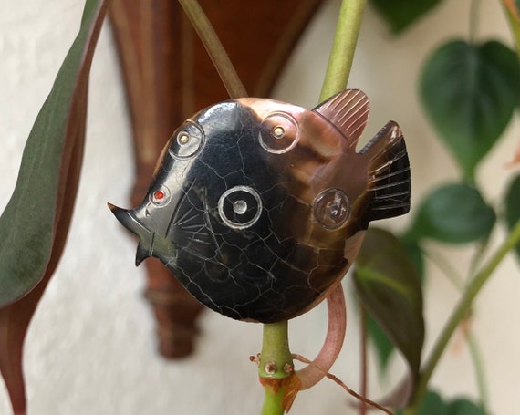 Seashell Abalone Carved Puffer Fish Blowfish Broo… - image 2