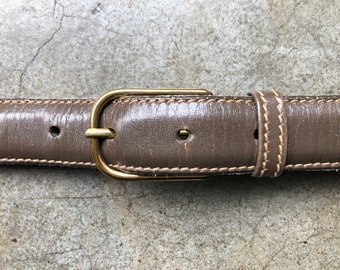 New vintage dusty peach leather belt Skinny Slim Pink Peach Suede Leather 80s 90s Western Preppy  main image 3