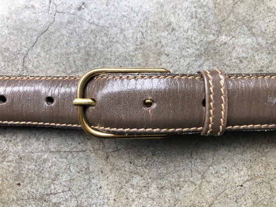 Skinny Beige Olive Gray Slim Leather Trafalgar Belt Slim  display picture 1