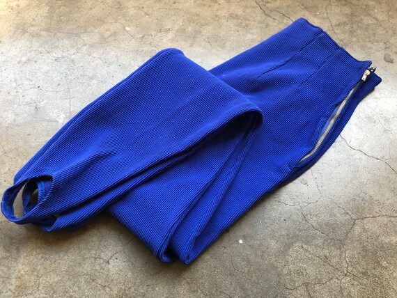 1950s 60s Jantzen High Waisted Bright Electric Blu