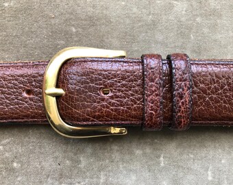 COACH Vintage Dark Red Glove Tanned Leather Belt Round Solid  display picture 2