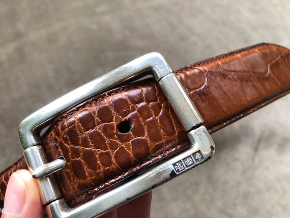 Ralph Lauren Honey Brown Croc Embossed Textured T… - image 7