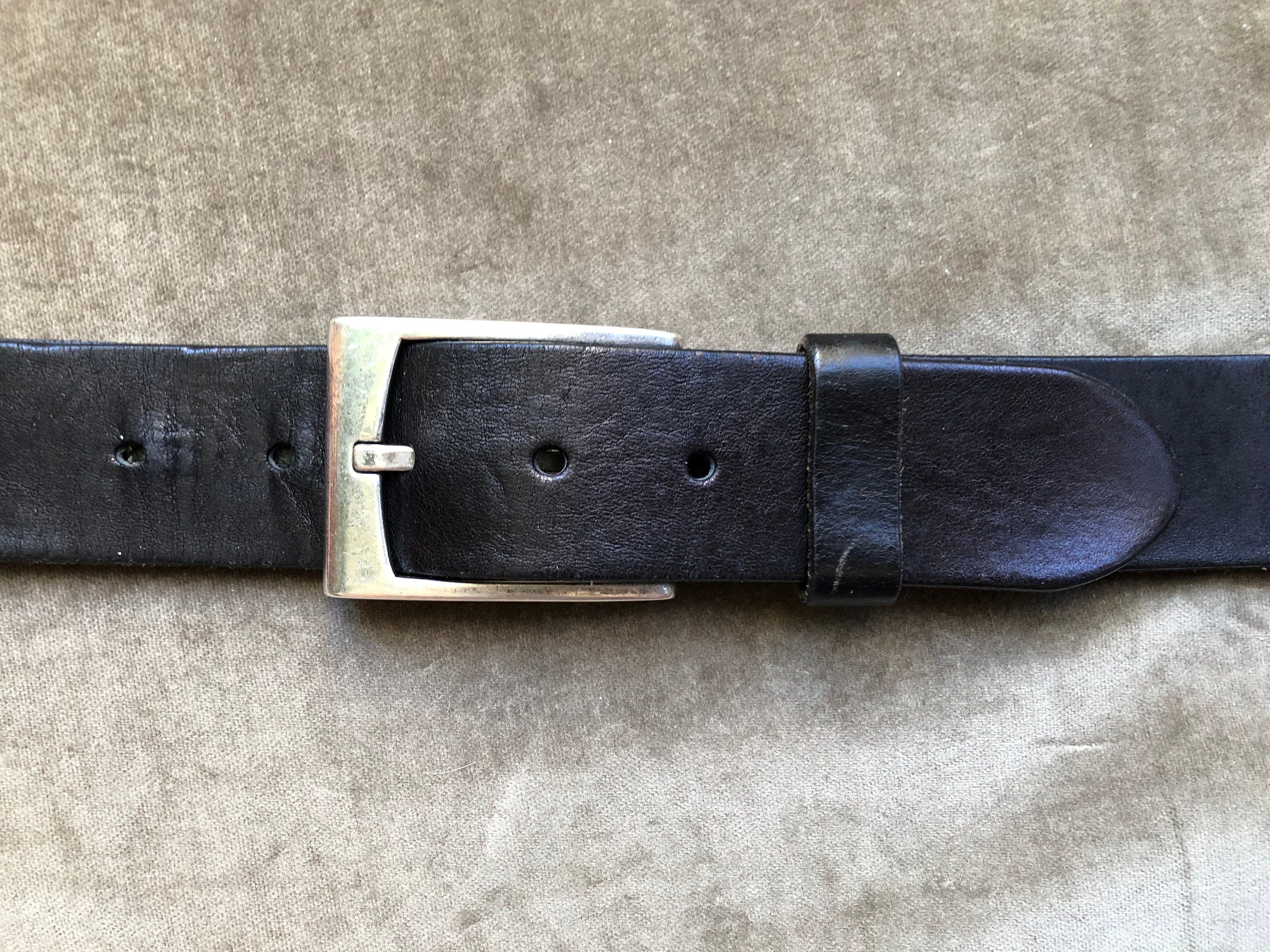 Y2k 90s Levis Thick Black Leather Work Belt Heavy Duty Wide  display picture 1
