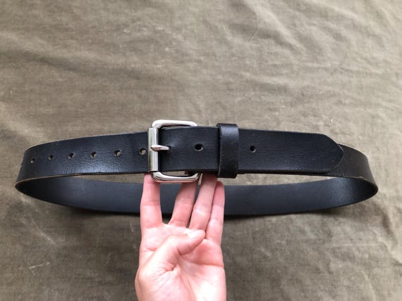 Heavy Duty Black Thick Wide Leather Work Utility Belt Size S M L