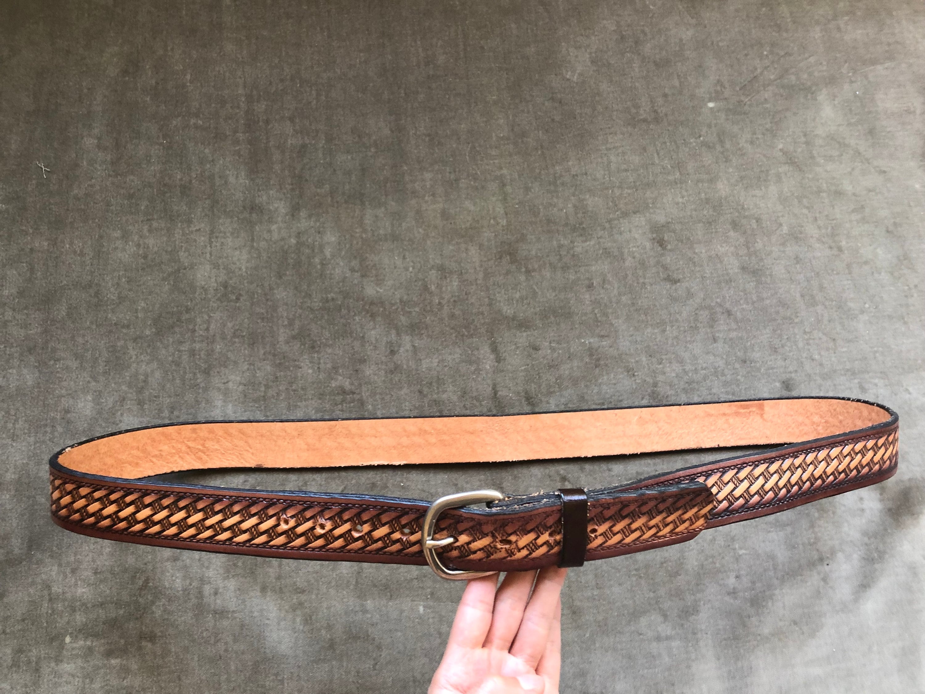 DESIGN - Ceinture western cloutée - Marron