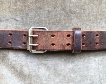 90s Brown Thick Leather Wide Heavy Duty Belt S M L Boho 90s Brown Thick Leather Wide Heavy Duty Belt S M L Boho