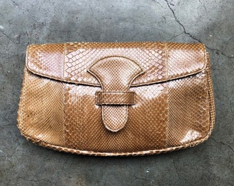 オーストリッチレザー ブラウンハンドバッグ80s Classic handbag Vintage Rina Rich Handbag Purse Brown Satchel Card Slots Pockets