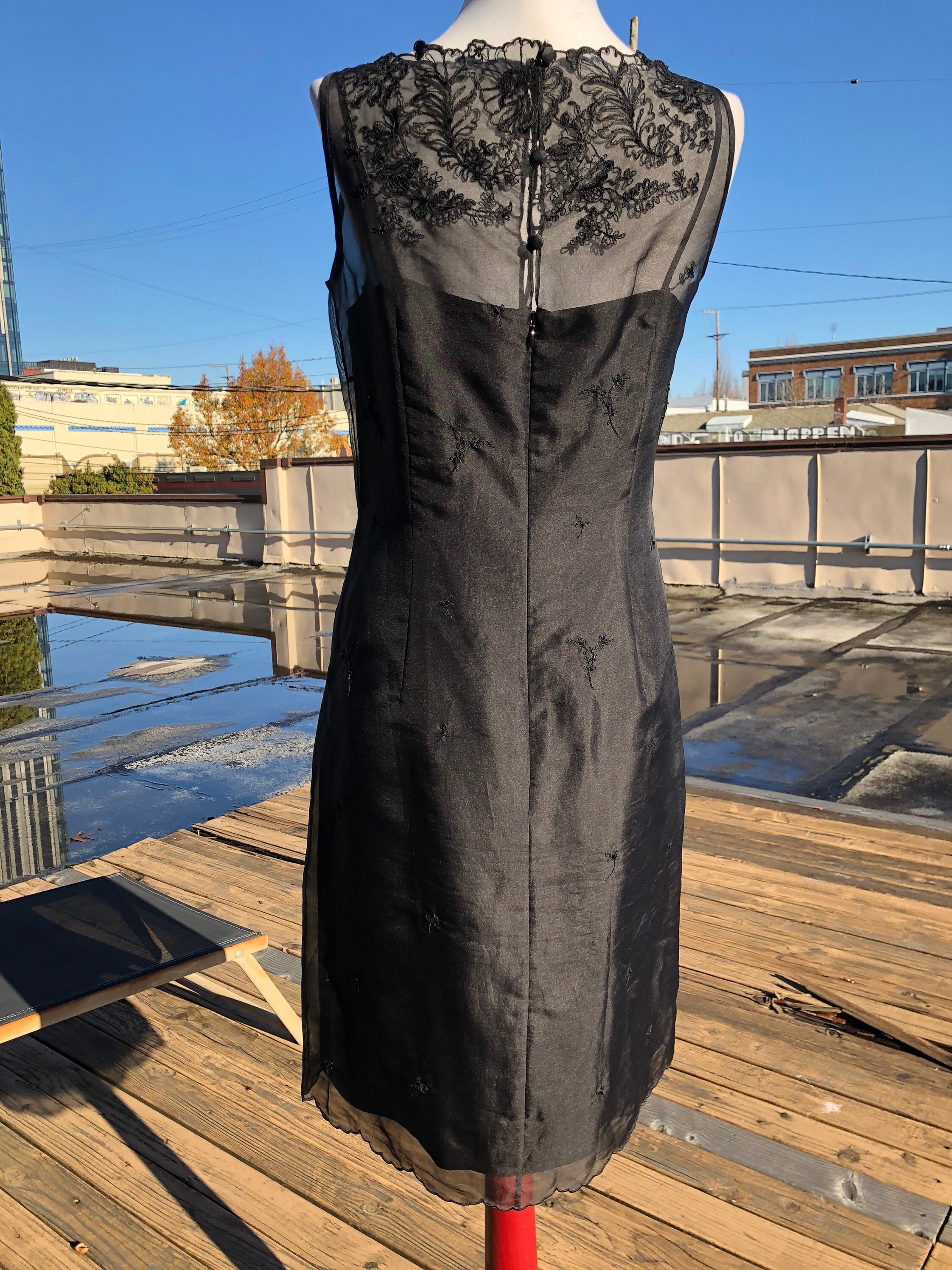 Silk Sheer Black Organza Simple Fitted Sleeveless Tank Dress Etsy UK