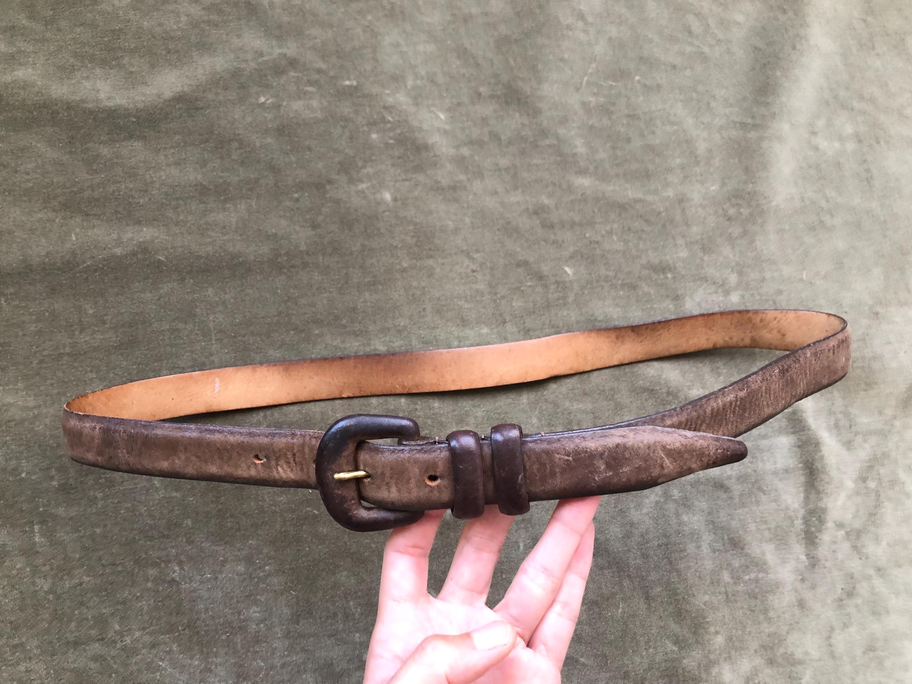 Ceinture Femme Lejon En Cuir De Veau Italien Marron - Taille 27-32 Pouces - Occasion Bon état