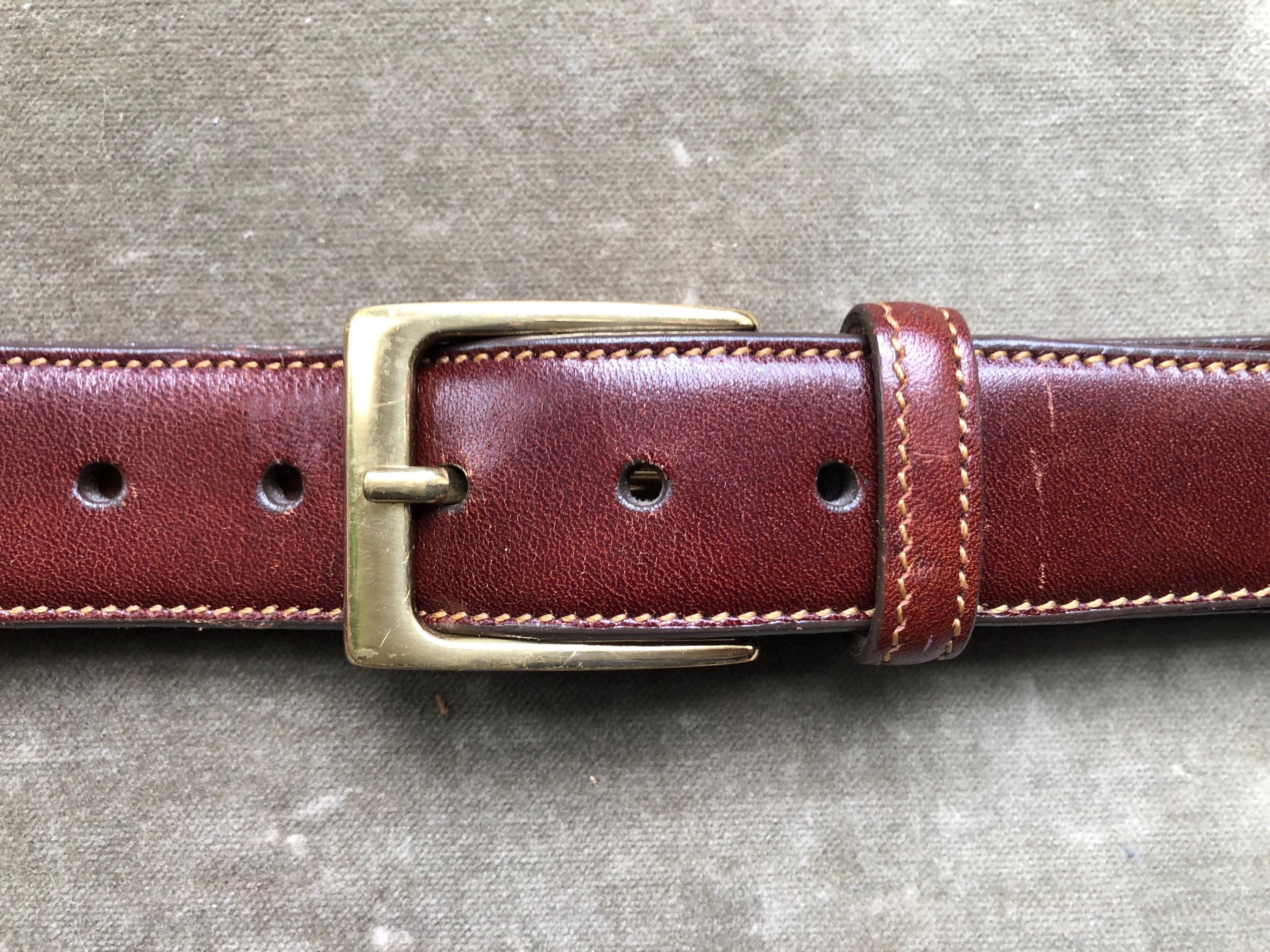 Vintage Burgundy Leather Locking Loop Belt Boho Western Maroon Size XL Retro Classic Burgundy Belt Genuine Full Grain Leather Casual Jean  main image 3