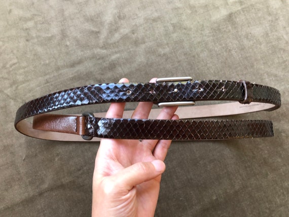 Auth Brunello Cucinelli Genuine Snake Skin Skinny… - image 8