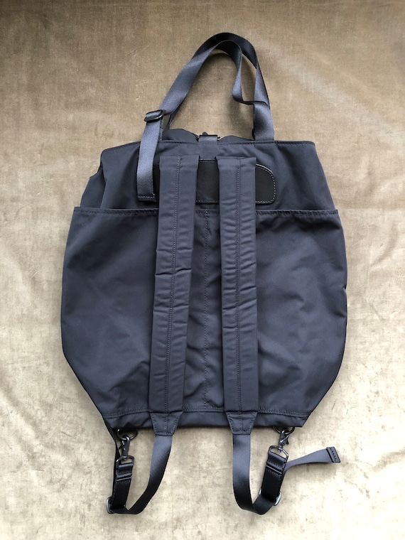 AMIACALVA Gabardine Black 2 Way Backpack Convertible Tote Shoulder